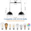 Lustre linéaire moderne de 41 po, luminaire pour îlot de cuisine 2 lumières, luminaire suspendu en dôme pour salle à manger-895378682