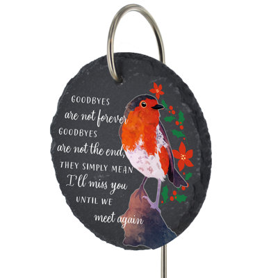 Bohlen Slate Circle Grave Marker Robin Memorial Plaque