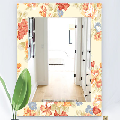 Miroir de salle de bain/meuble-lavabo traditionnel fleur 28