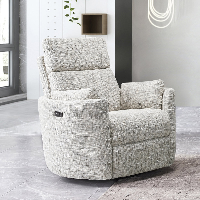 Callendale Electric Power Swivel Rocker Recliner Chair With USB & Type-C Port, Cream-gray