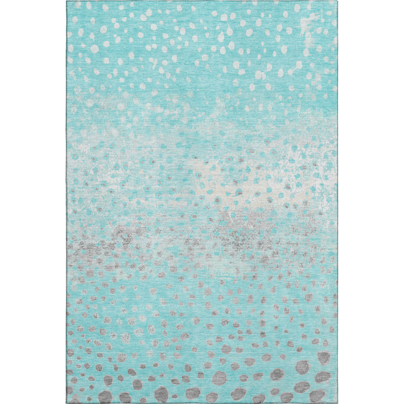 Premium Machine Washable Kumbhar AMF1366 Dots Rug, Rectangle 3' x 5'