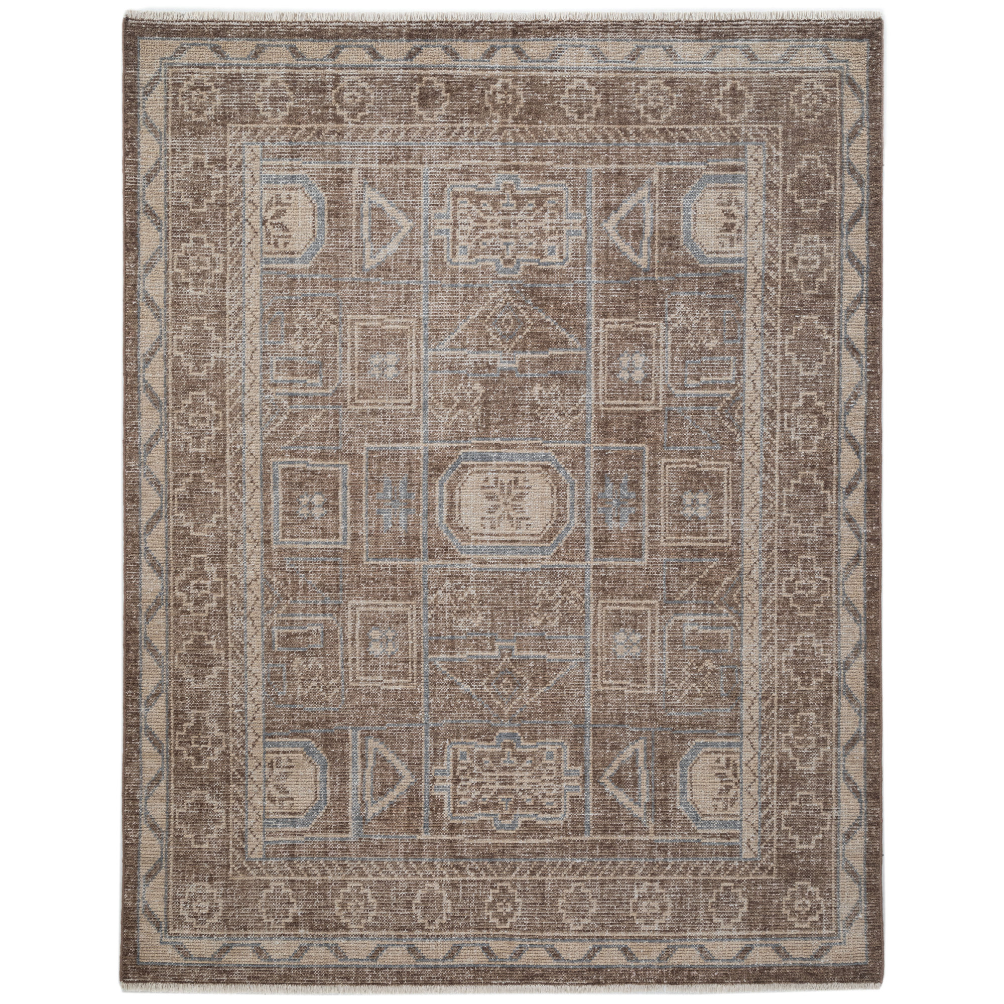 Mira Vine Hand Knotted Wool Area Rug, Rectangle 8'9" x 11'9"