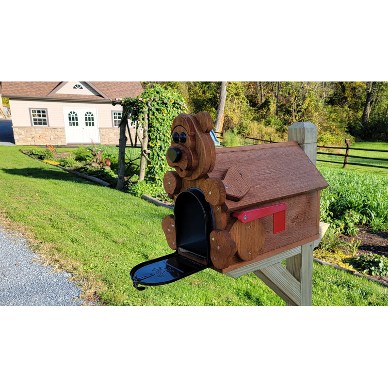 Amish Mailbox, Handmade With Bear Design