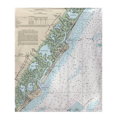 Nautical Map Throw Blanket