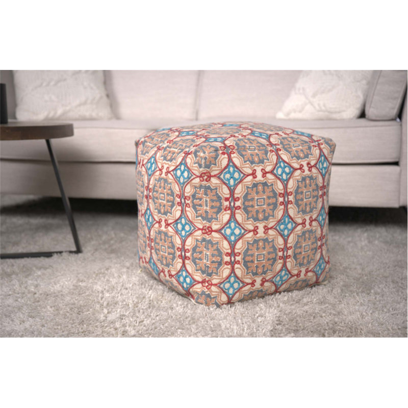 Amelia Handcrafted Multicolored Fabric Pouf, Versatile And Stylish For Modern Home Decor And Comfortable Seating