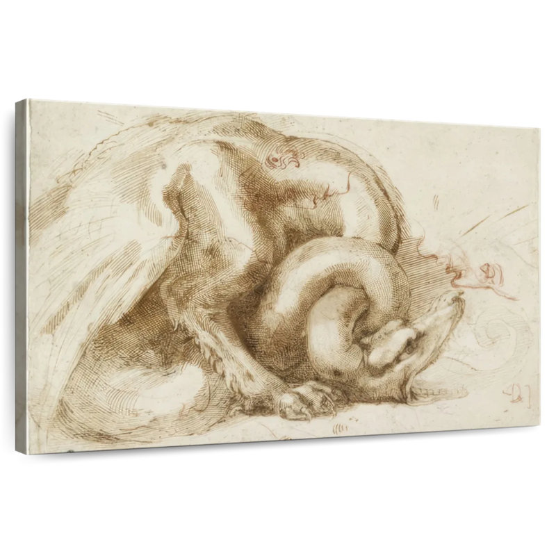 Dragon Brampt Recto et autres croquis, H 32 po x l 48 po
