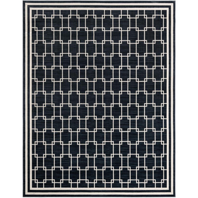Tapis contemporain bleu Ogorman