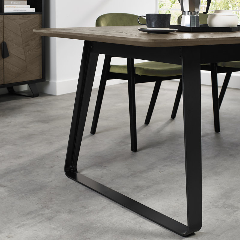 Airius Extendable Metal Base Dining Table, Grey , H76 x L200 x W99cm