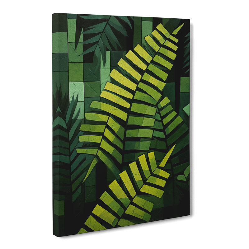 Fern Leaf Cubism - Print, 76cm H x 50cm W x 3cm D