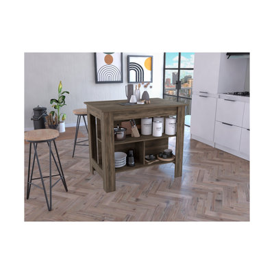 Îlot de cuisine avec dégagement pour pieds de tabouret