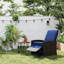 Fauteuil inclinable pivotant en osier Outsunny-155522114-155522115