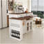 Îlot de cuisine avec table extensible et rotative, îlot de cuisine en bois avec 4 tiroirs-650074622-650074617