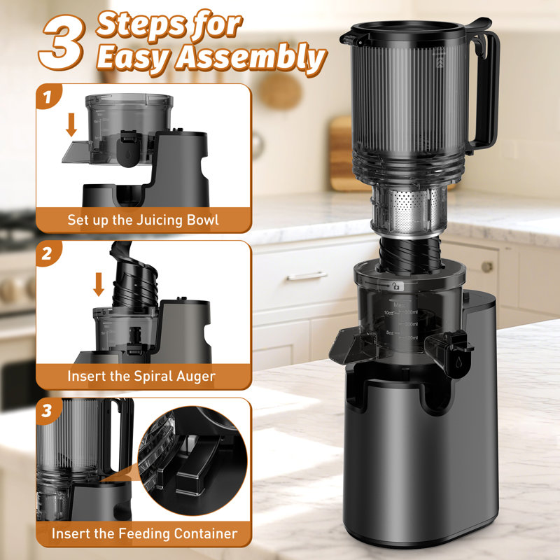 Cold Press Juicer,Slow Masticating Juicer Machines, Black
