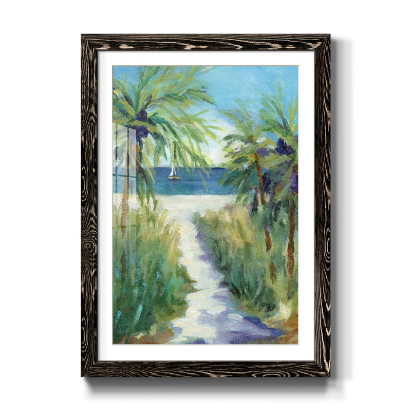 " Evenings Edge I ", Black Framed, 37.5" H x 27.5" W x 1" D, White