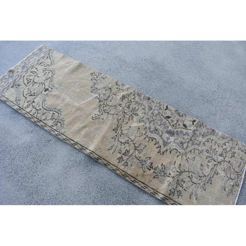 Tapis de couloir en laine rétro 26,4 x 81,1 po Vintage