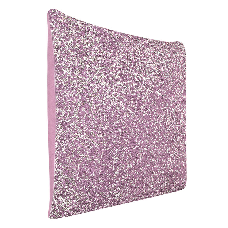 Sparkles Home Luminous Velvet Rhinestone Throw Pillow | Feather Insert | Home Décor Accent, Purple, Square 20"