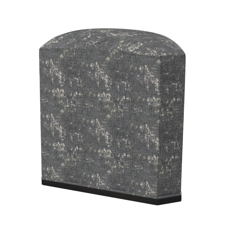 Quinn Boucle and Velvet Ottoman, Libby Linen, Espresso