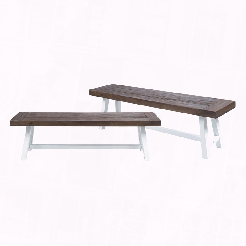 Outdoor Weather Resistant Carlisle Bench Set, Brown white