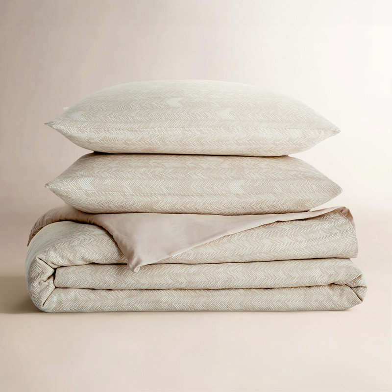 Lana 100% Cotton Embroidered Natural Queen Duvet By Classic Home, King Duvet Cover, Beige