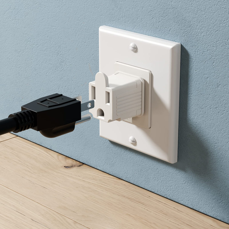 3 Prong to 2 Prong Outlet Plug Adapter Grounding Converter Socket 4 Pack