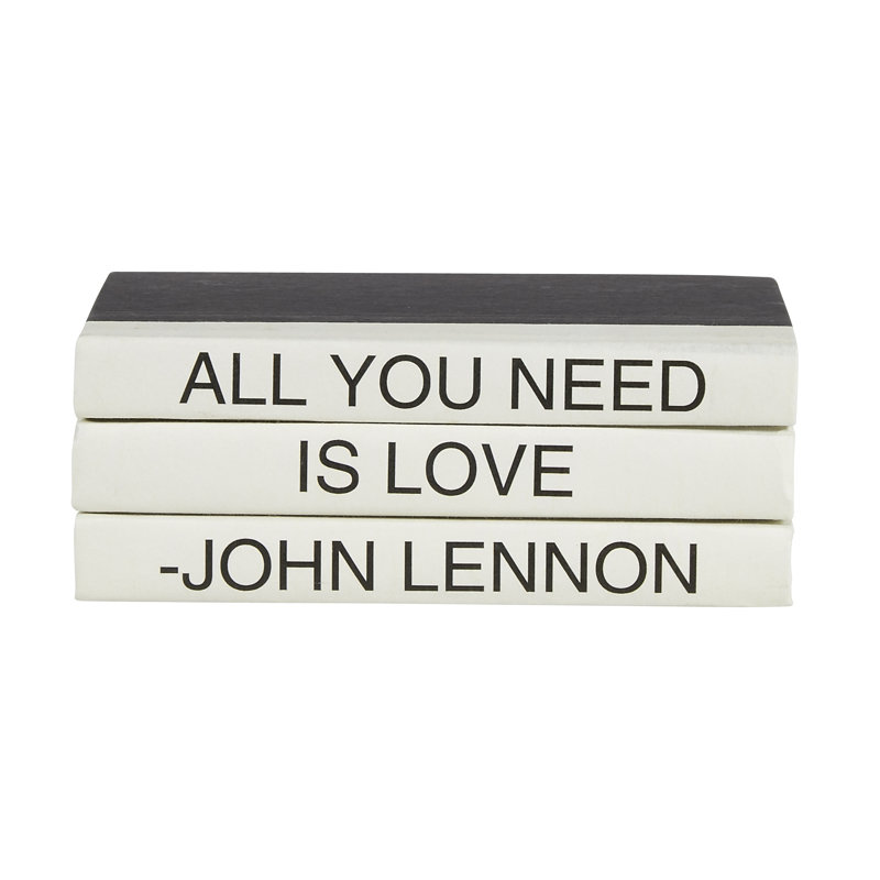 Ensemble de livres décoratifs pour citation « all you need is love » 3 pièces