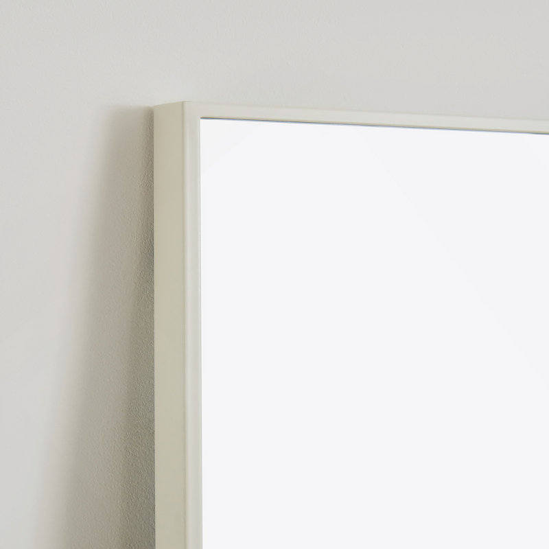 70" X 31" Full Length Mirror White  Aluminum Alloy Frame, Leaning Or Wall Mounted, High Definition, White