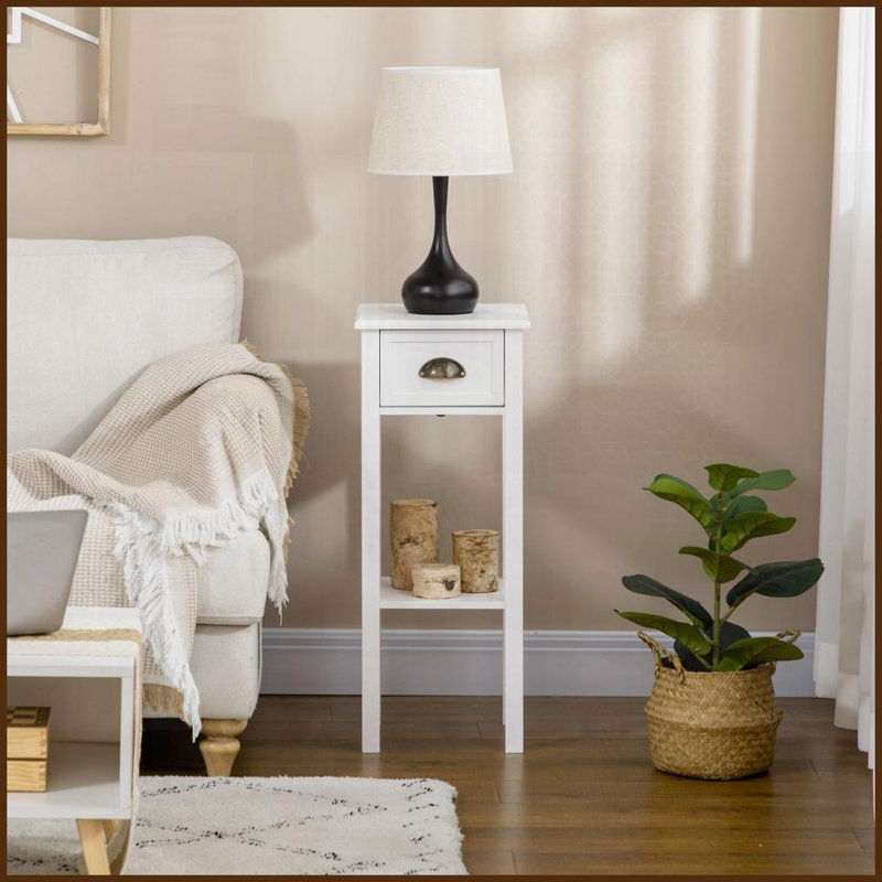 Table basse à 2 niveaux avec rangement HOMcom, panneau de fibres à densité moyenne conçu pour le salon / la chambre à coucher, peu encombrant Stable