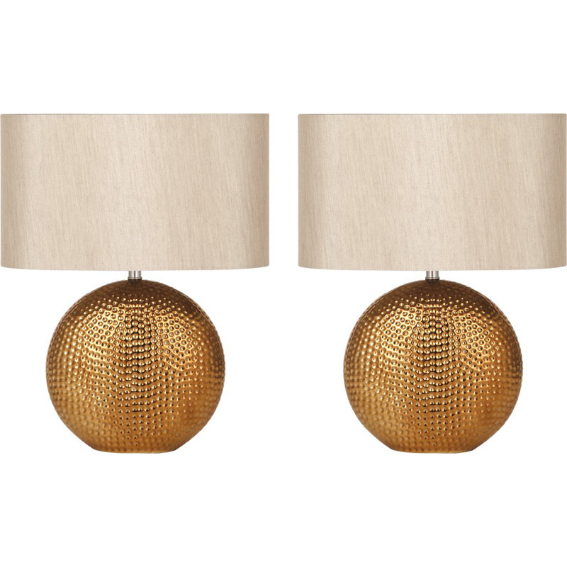 Mabel Ceramic Table Lamp, Brown, Natural