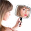 Miroir à main de qualité supérieure avec poignée, l 6,3 po x L 9,6 po, miroir à main multi-usage avec réflexion sans distorsion, noir