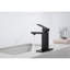 Robinet de lavabo de salle de bain à poignée simple avec trop-plein, noir mat, débit d'eau rempli de bulles et finition antirouille-123114754