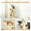 160cm Large Multi‑Level Cat Tree Tower with Condos, Hammock & Sisal Scratching Posts, Beige