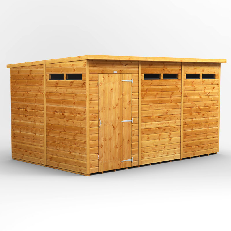 Powersheds 12 x 8ft Timber Tongue & Groove Pent Garden Shed Security Shed
