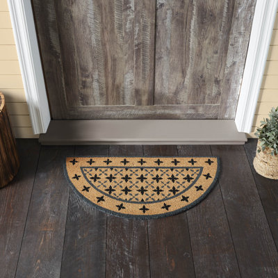 Tapis Durango noir et gris en demi-cercle 16,5 x 33