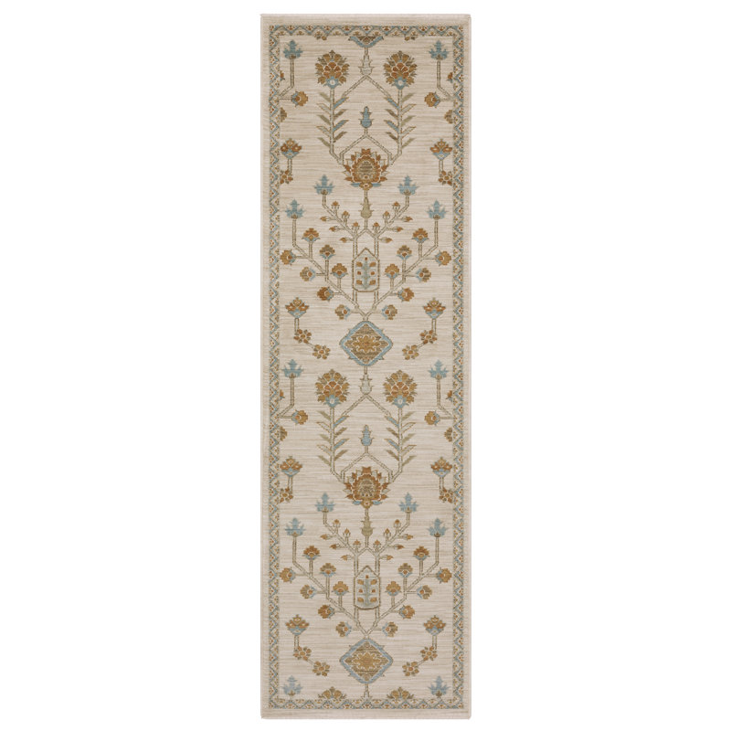 Graicyn Global Traditonal Beige/ Rust Area Rug, Runner 2'3" x 7'9"