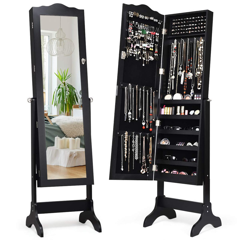 Amicon Wall Jewelry Armoire, Black