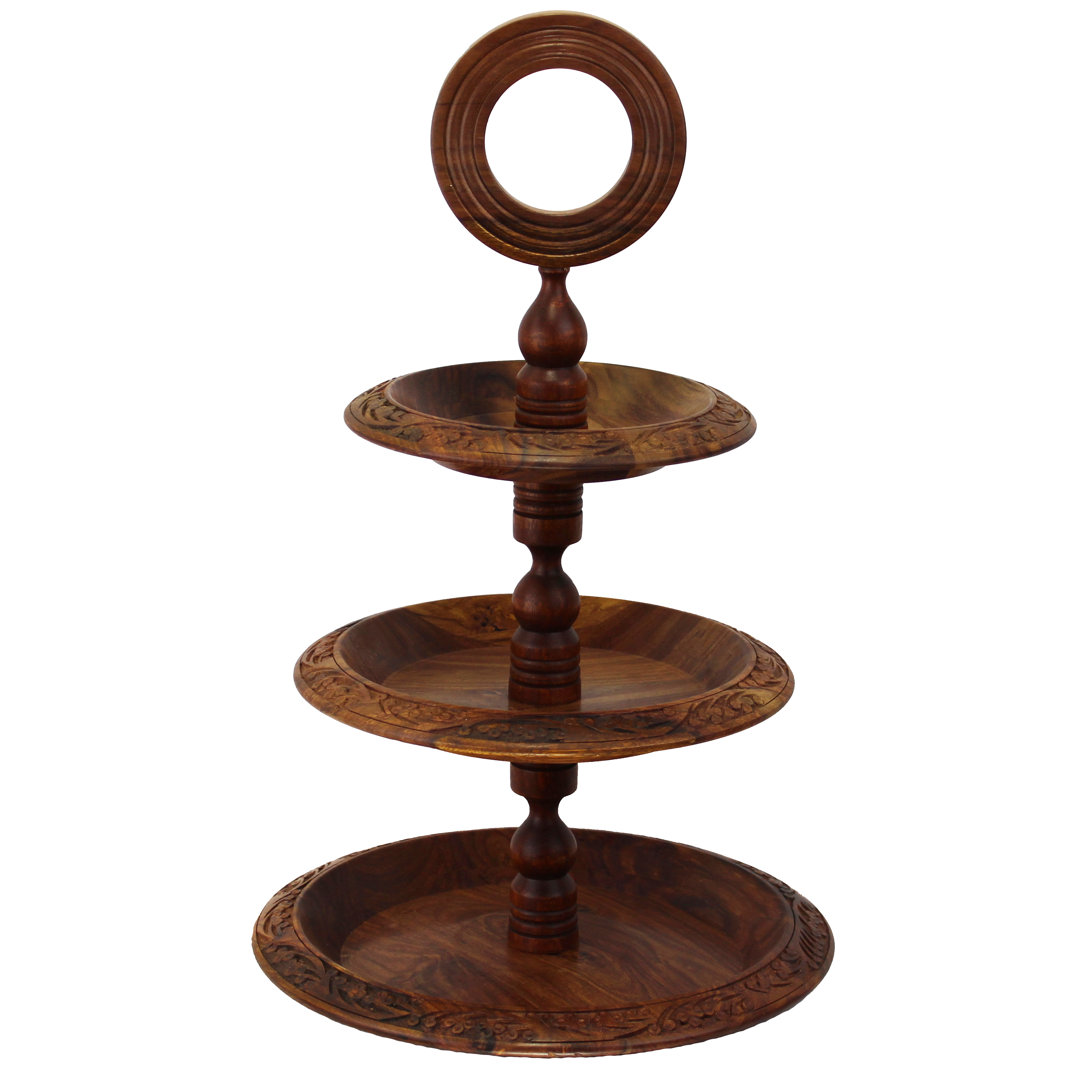 Agustina Decorative Handcarved Tiered Stand Alcott Hill®