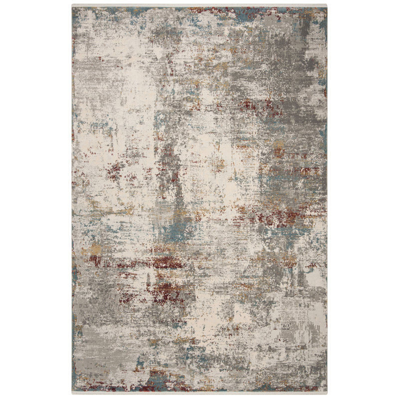 Tapis gris clair abstrait Midsomer, Rectangle 9 pi x 12 pi