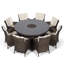 Karcher 8 - Person Patio Dining Set Umbrella Hole Included Round Table with Cushions Included-39926012