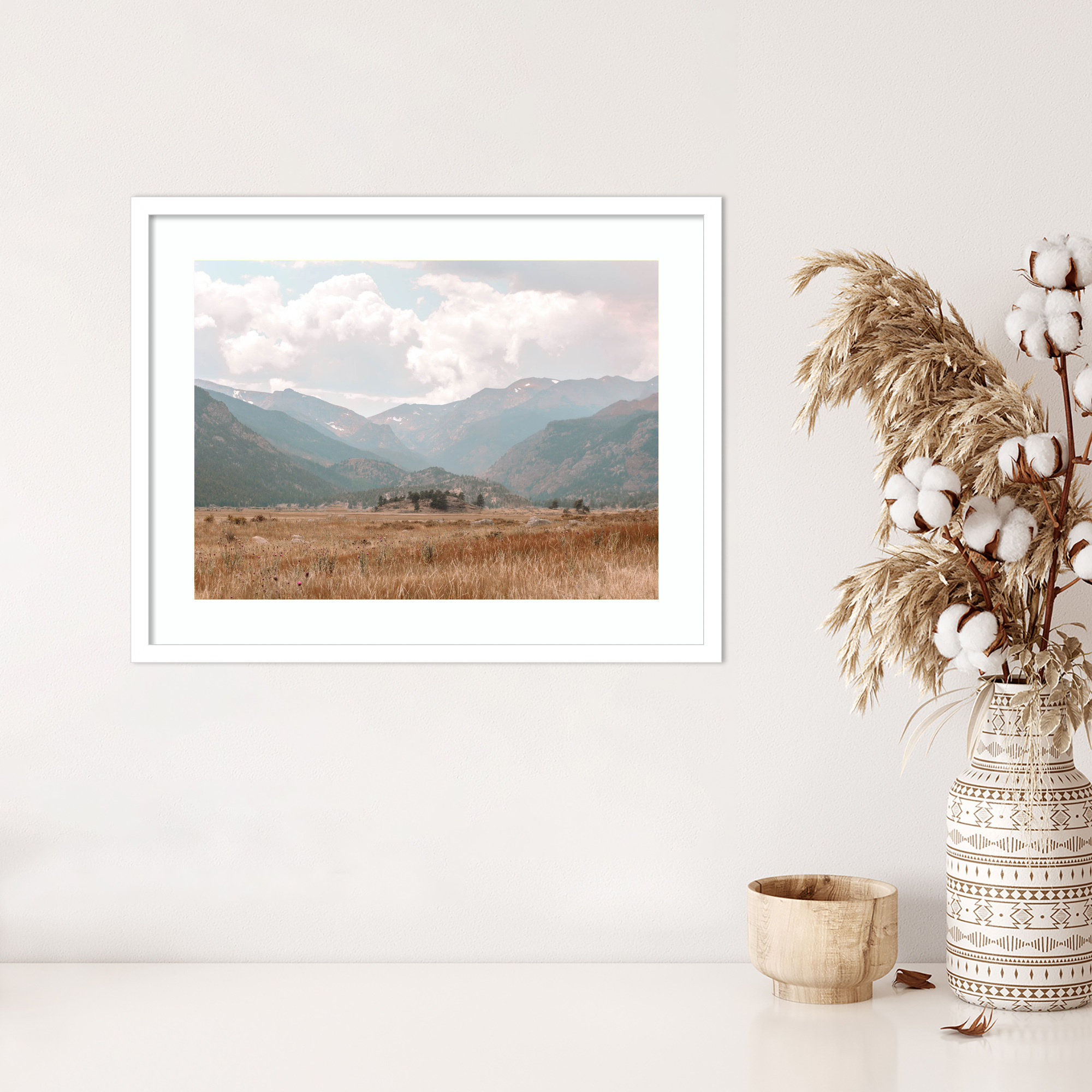 Wanderings by Alicia Abla, 20" H x 25" W x 1" D, White