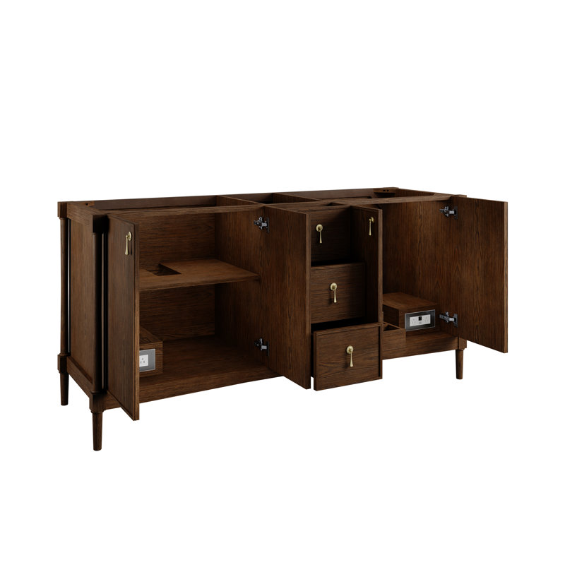 Kinnsden 72" W Double Vanity Base, Sable Oak
