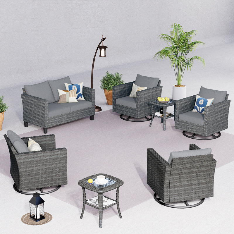 Outdoor Furniture 7-piece Set, Dark Gray