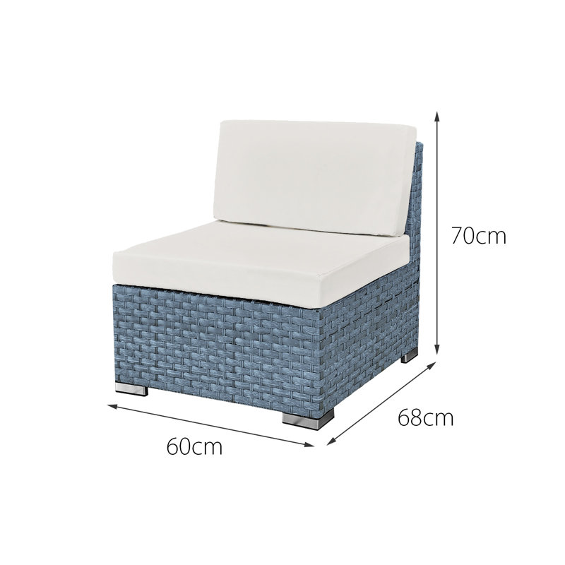 Trinidad Deluxe Rattan 8 Seat Modular Sofa Set, Ocean Grey
