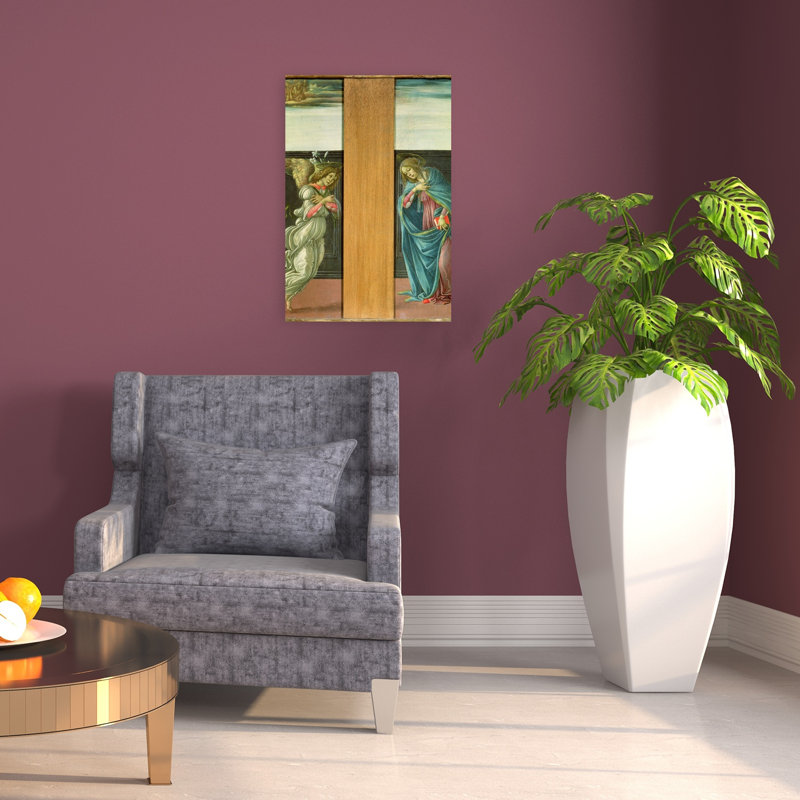 The Annunciation Abstract Contemporary Wall Art Print by Sandro Botticelli - Wrapped Canvas Print, 60.96cm H x 40.64cm W
