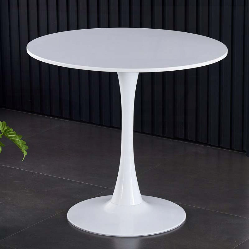 Round Tulip Dining Table – White MDF Top with Steel Base