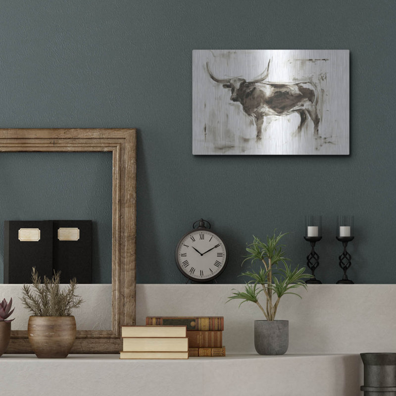 " Longhorn Study II " by Ethan Harper, 12" H x 16" W