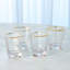 Verre transparent martelé avec rebord doré