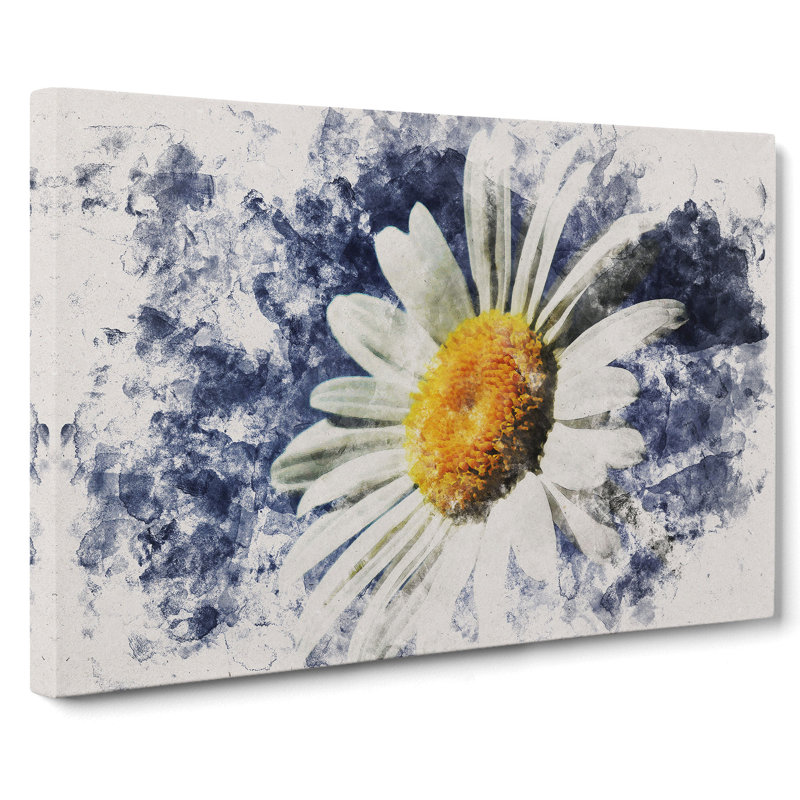 White Daisy Vol.5 Watercolour - Wrapped Canvas, 50cm H x 76cm W x 3cm D