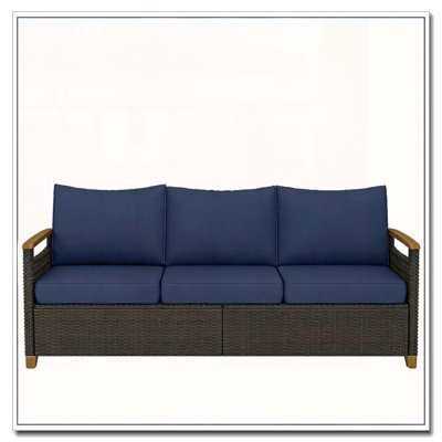 Canapé d'extérieur en osier, canapé confortable avec assise profonde