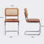 Faux Leather Upholstered  Cantilever Dining Chair with Chrome Legs-135786680