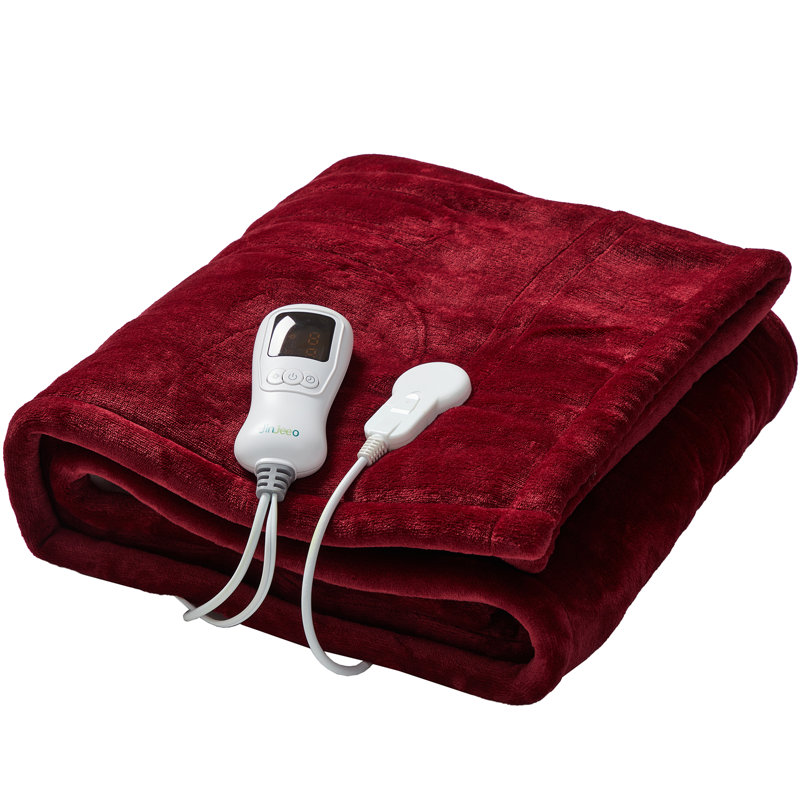Couverture chauffante en flanelle et en peau d'agneau, Jeté, Rouge
